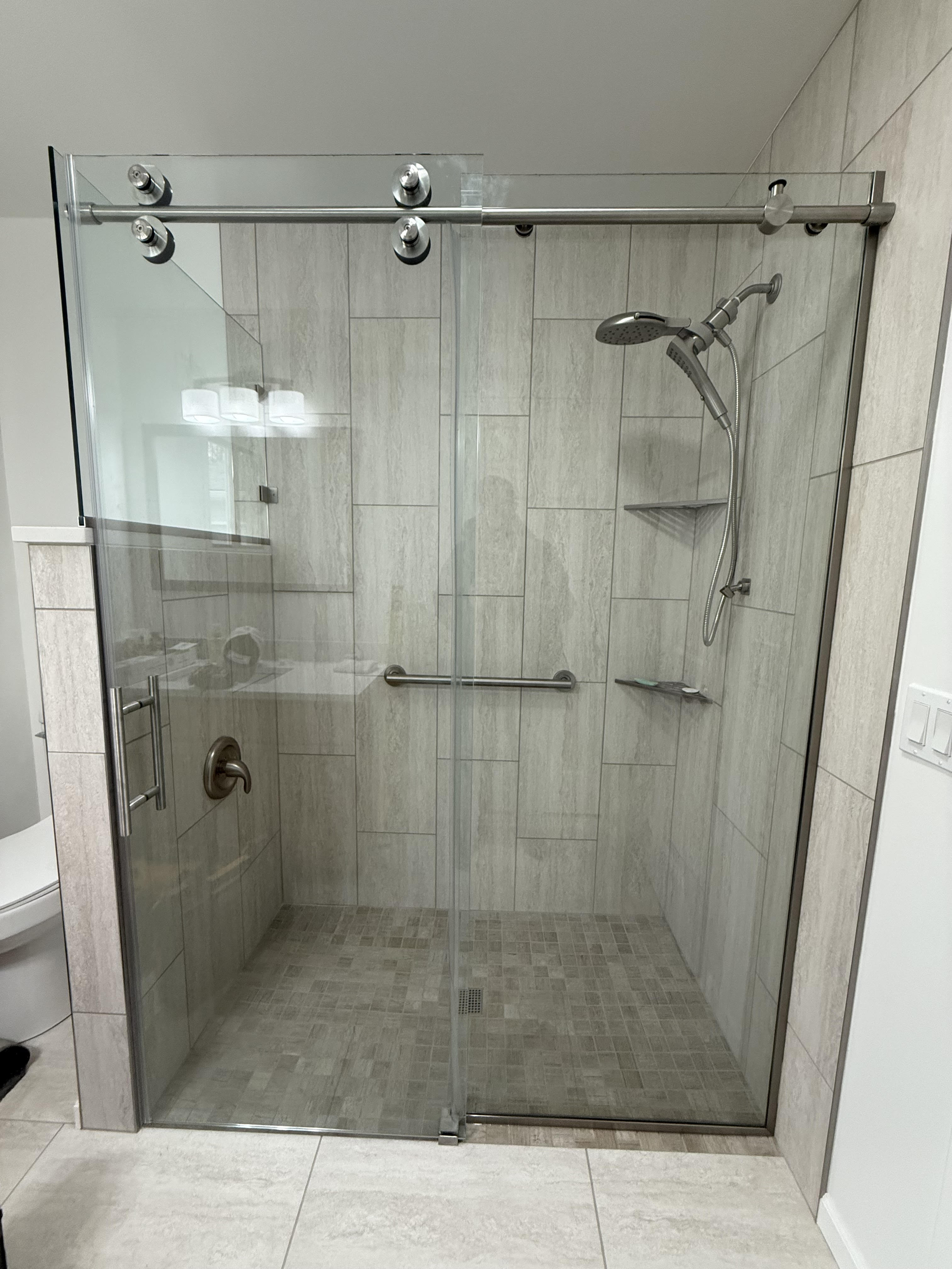 Barn style sliding shower door example 2