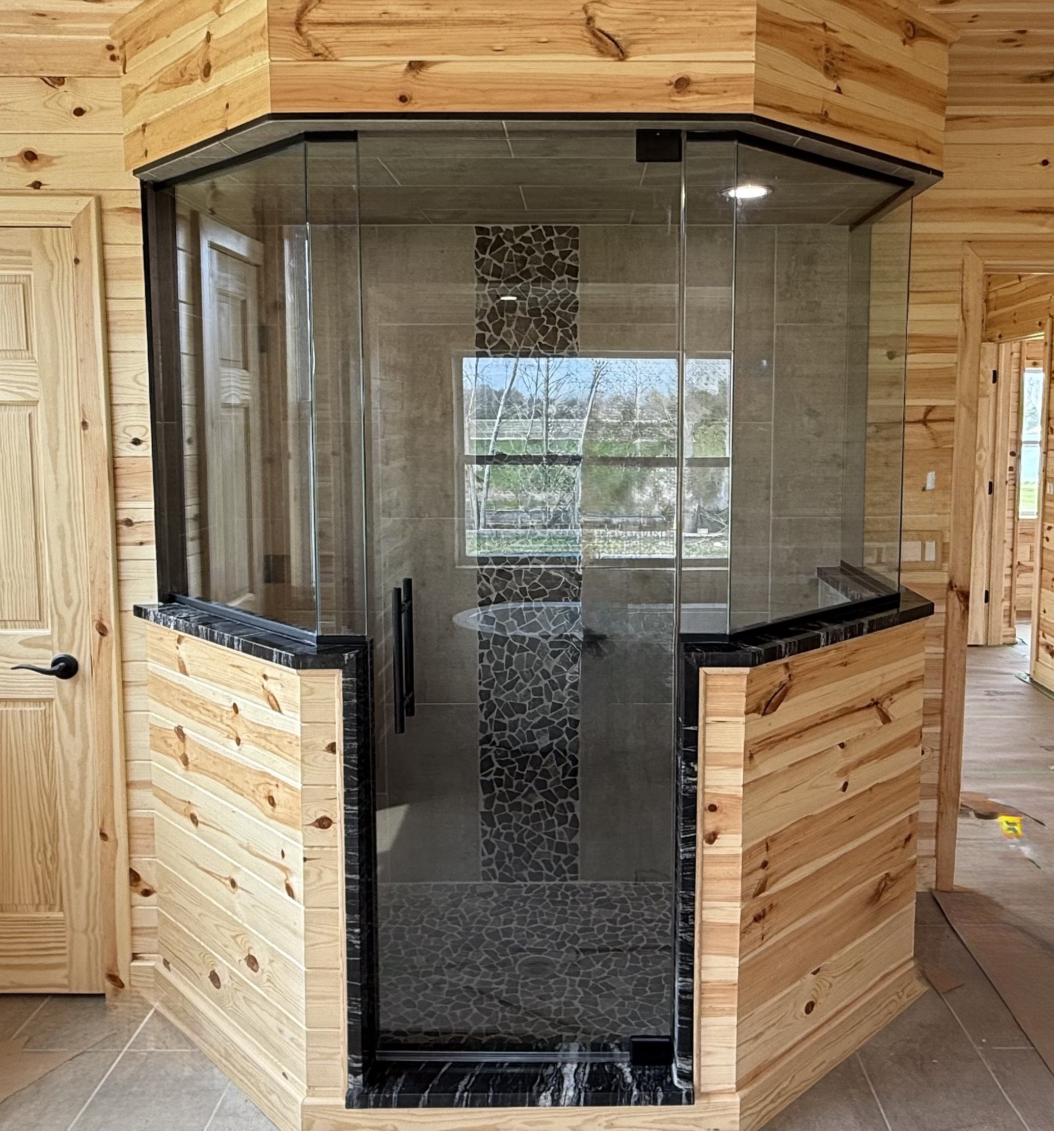 Frameless shower enclosure example 1