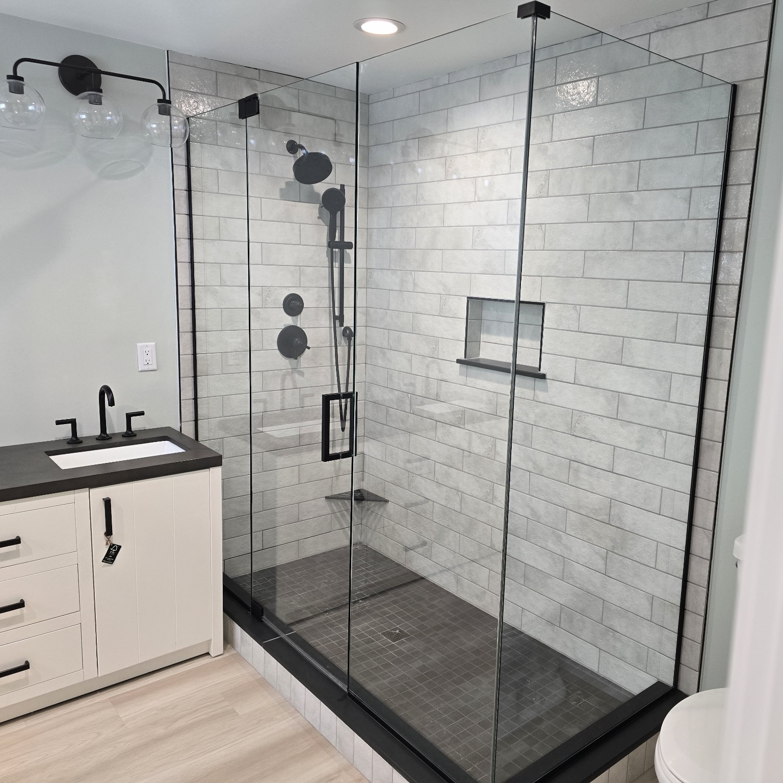 Frameless shower enclosure example 2