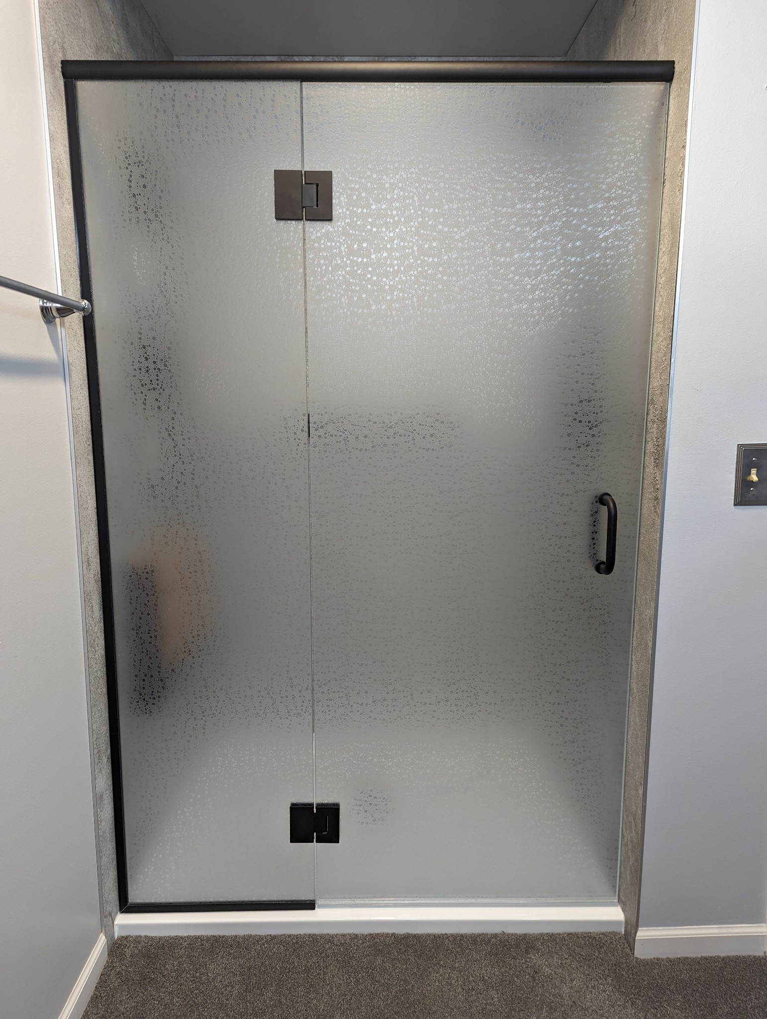 Frameless shower enclosure example 3