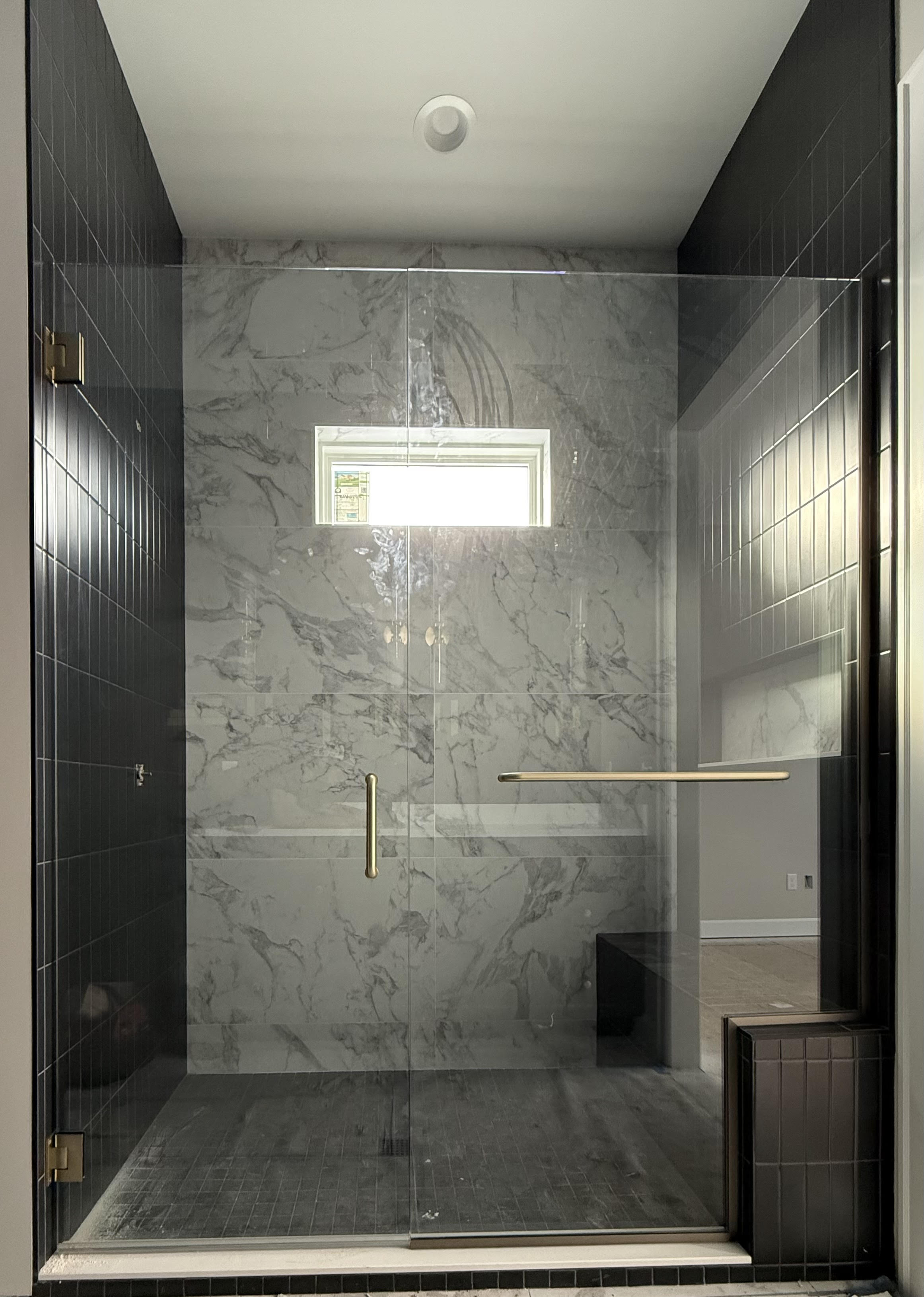 Frameless shower enclosure example 4