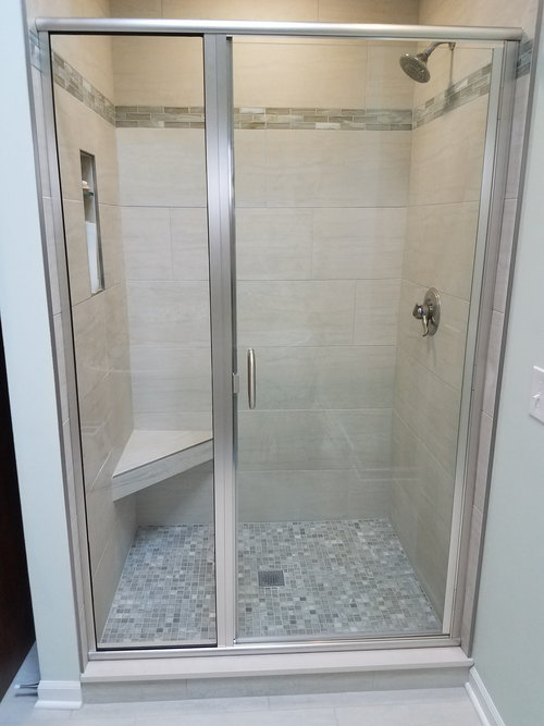 Semi-frameless shower enclosure example 1