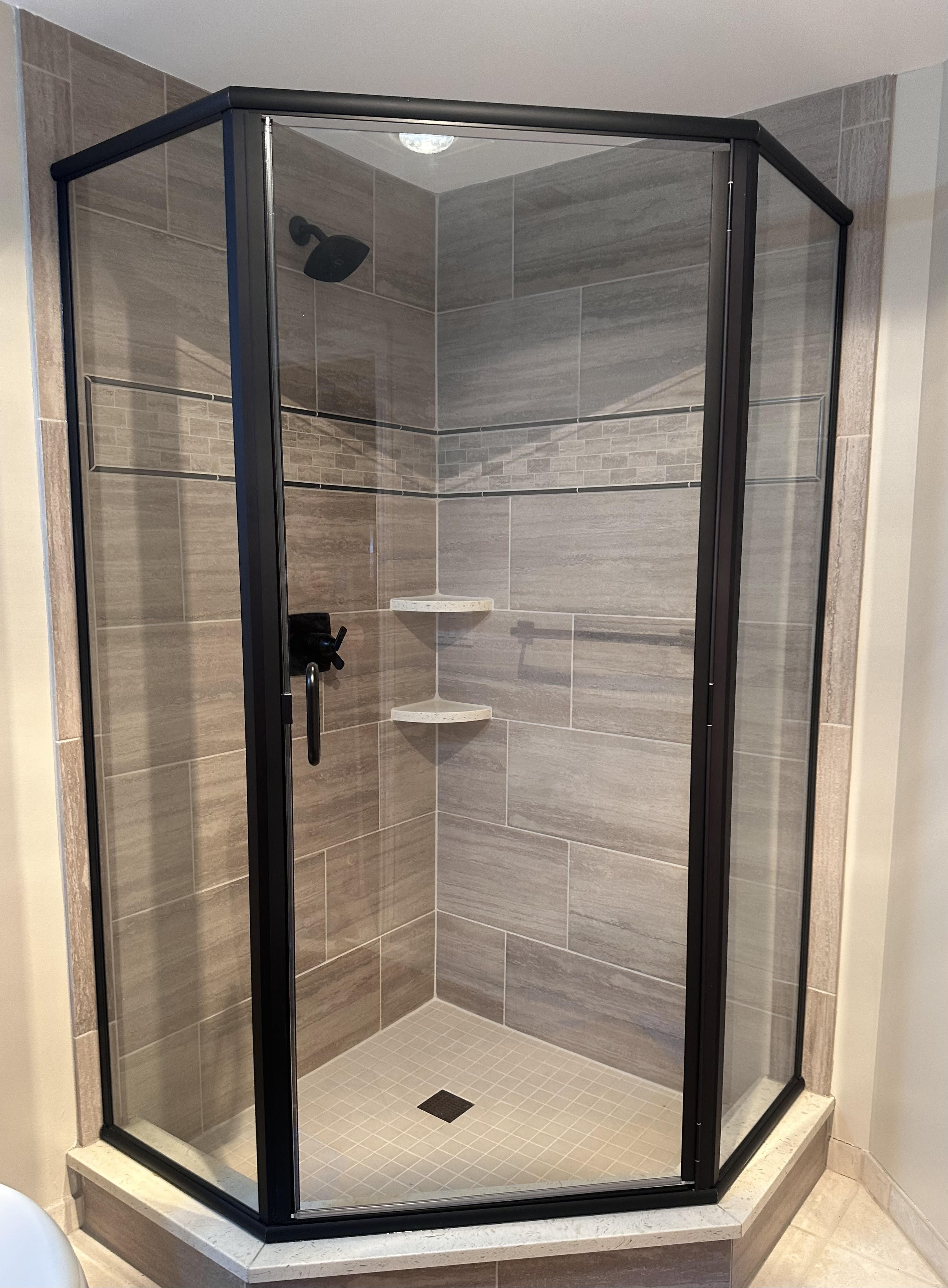 Semi-frameless shower enclosure example 3