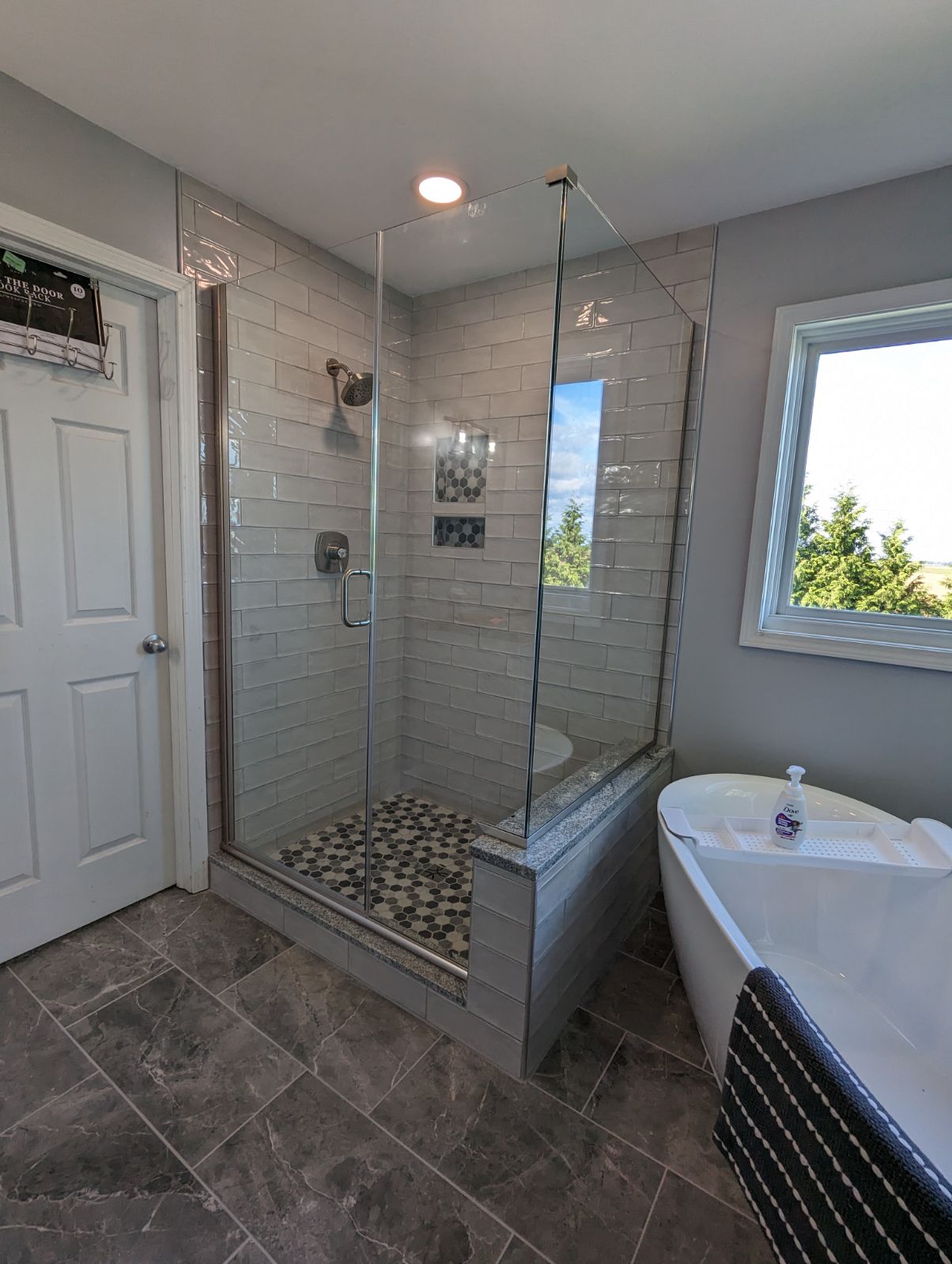 Semi-frameless shower enclosure example 4